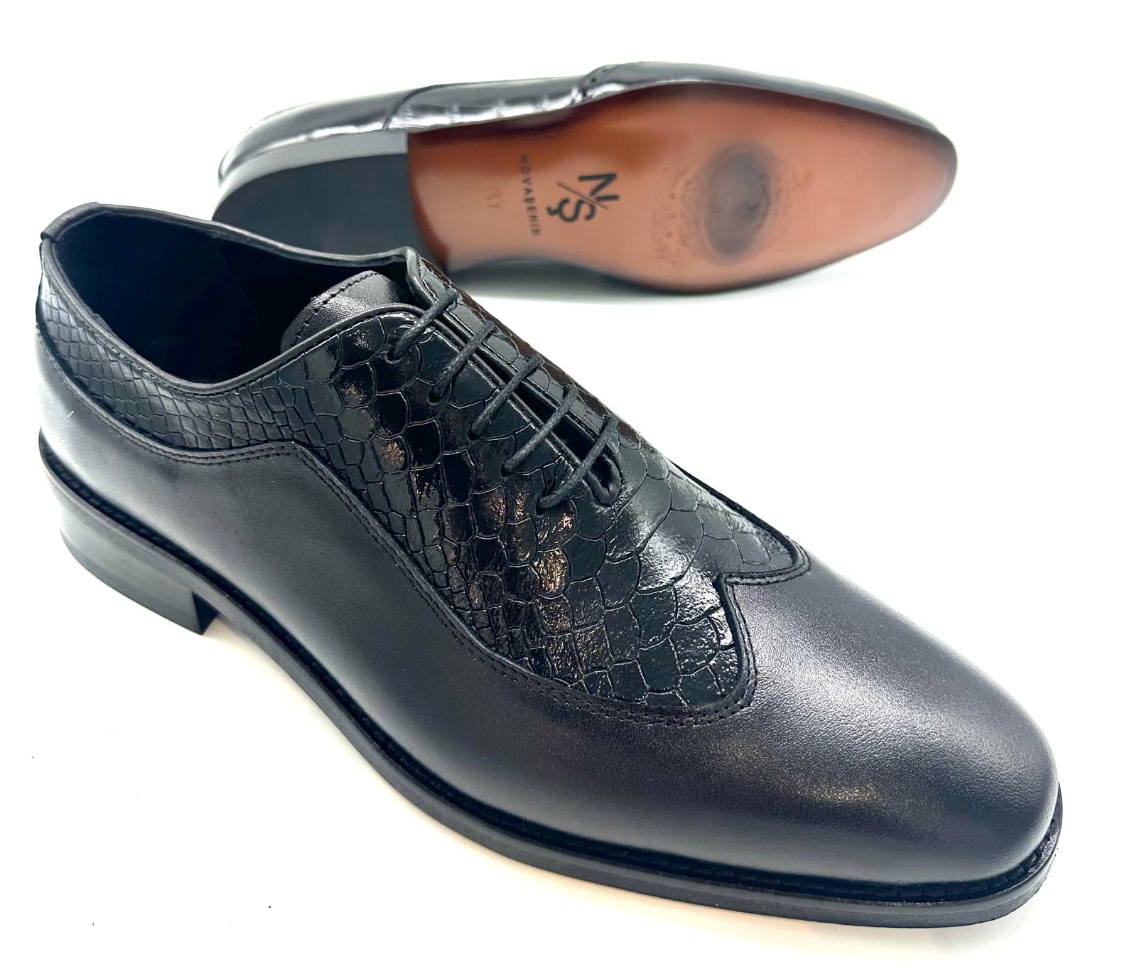 Diplomate Derby  - Noir brillant et style estival italien Novasehir ™